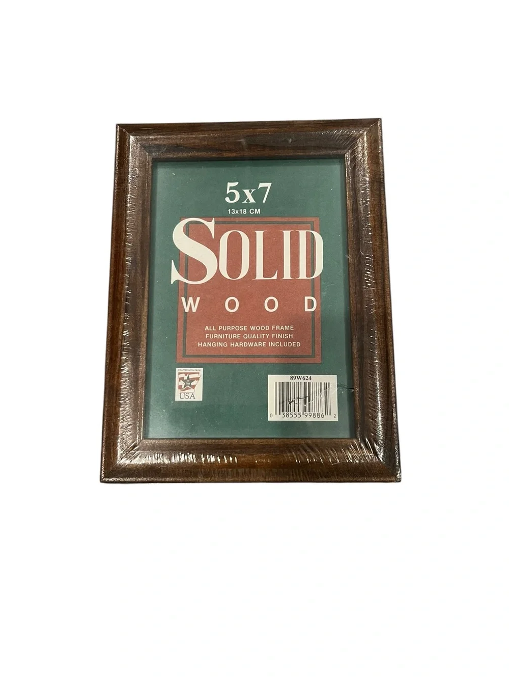 Vintage Solid Wood Photo Frame All Purpose Dark Wood 5”x7” Wall Mount Lot of 2